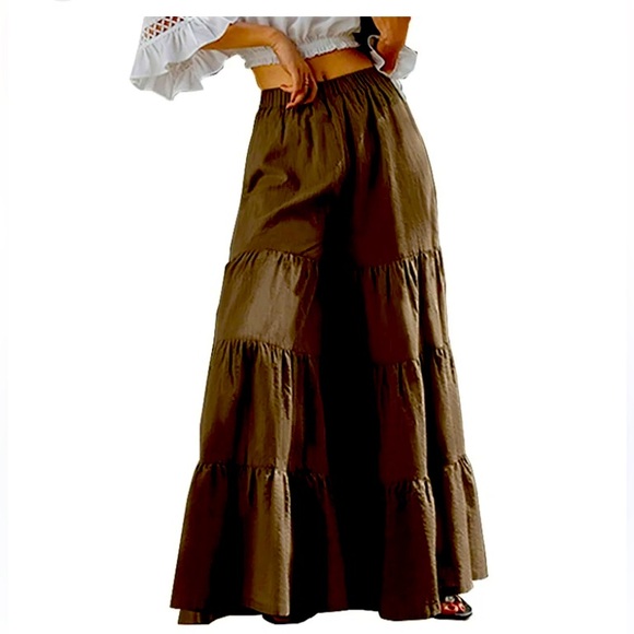cinq a sept Pants - CINQ A SEPT , olive Tiered Wide-Leg Pants NWT , sz sm